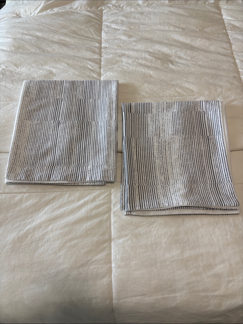 Set of Two Striped pattern CB2 Karson organic cotton pillowcases
